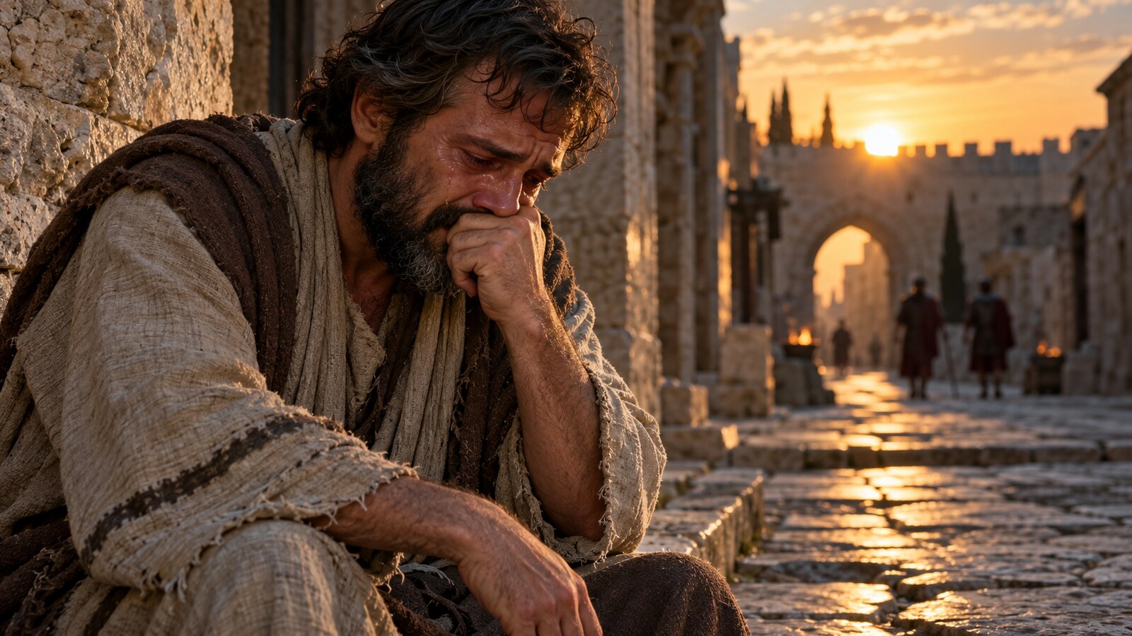 Pedro chora amargamente depois de negar Jesus