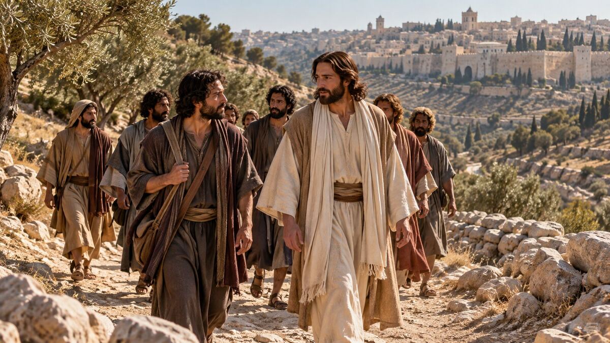 Tomé acompanha Jesus e os discípulos a caminho da Judeia