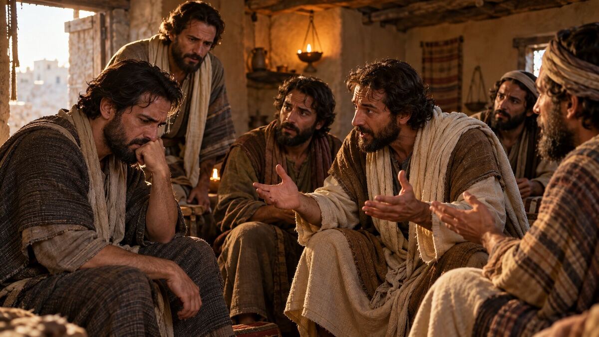 Tomé ouve os discípulos relatarem que viram Jesus ressuscitado